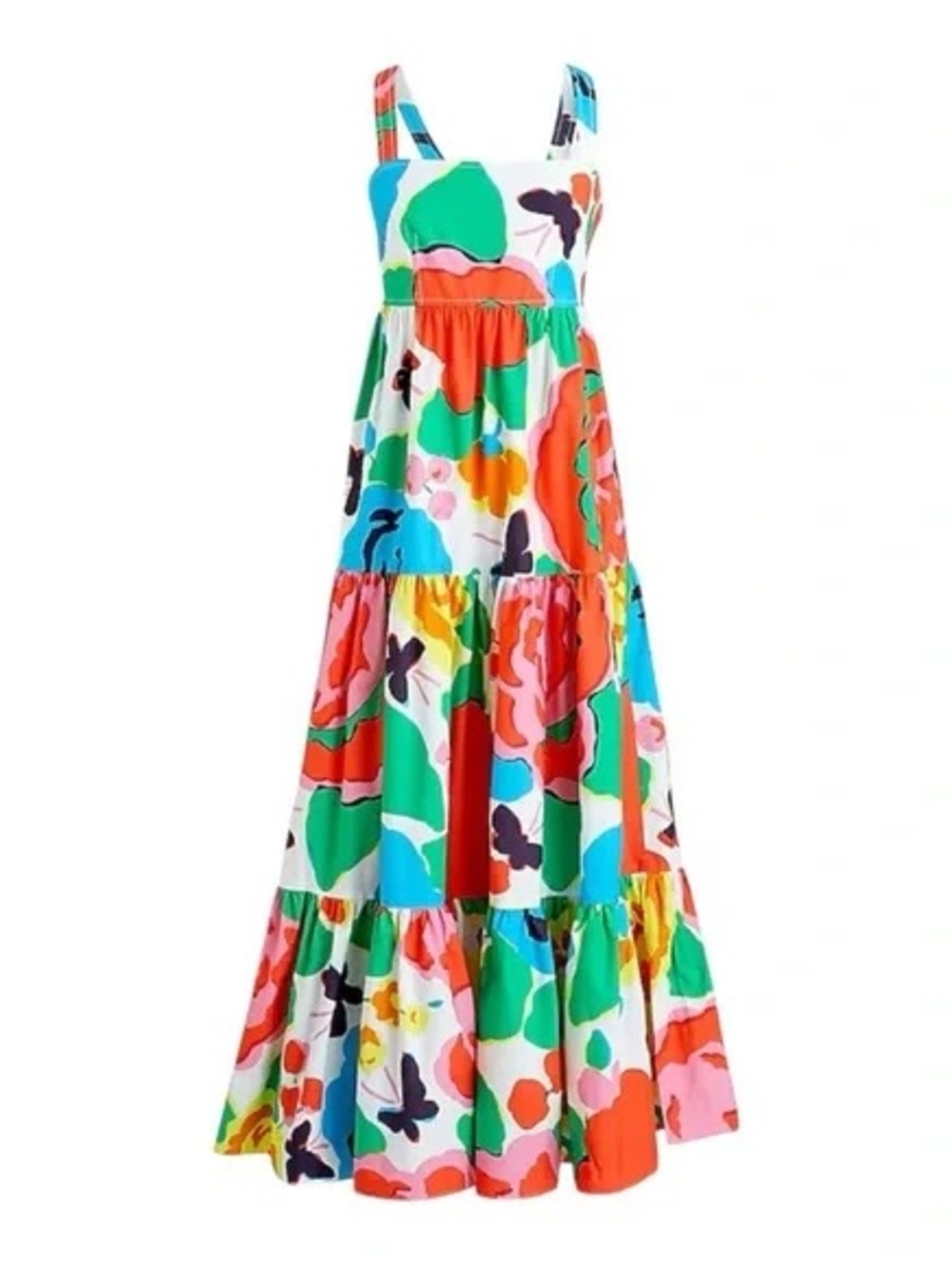 J. Crew Cross Back Empire Waist Maxi Dress Ratti Jardin Floral Print Sz 8